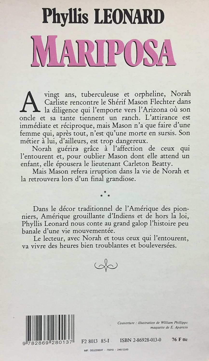 Livre Mariposa - Phyllis Leonard (Livre d'occasion) - ISBN 2869280130