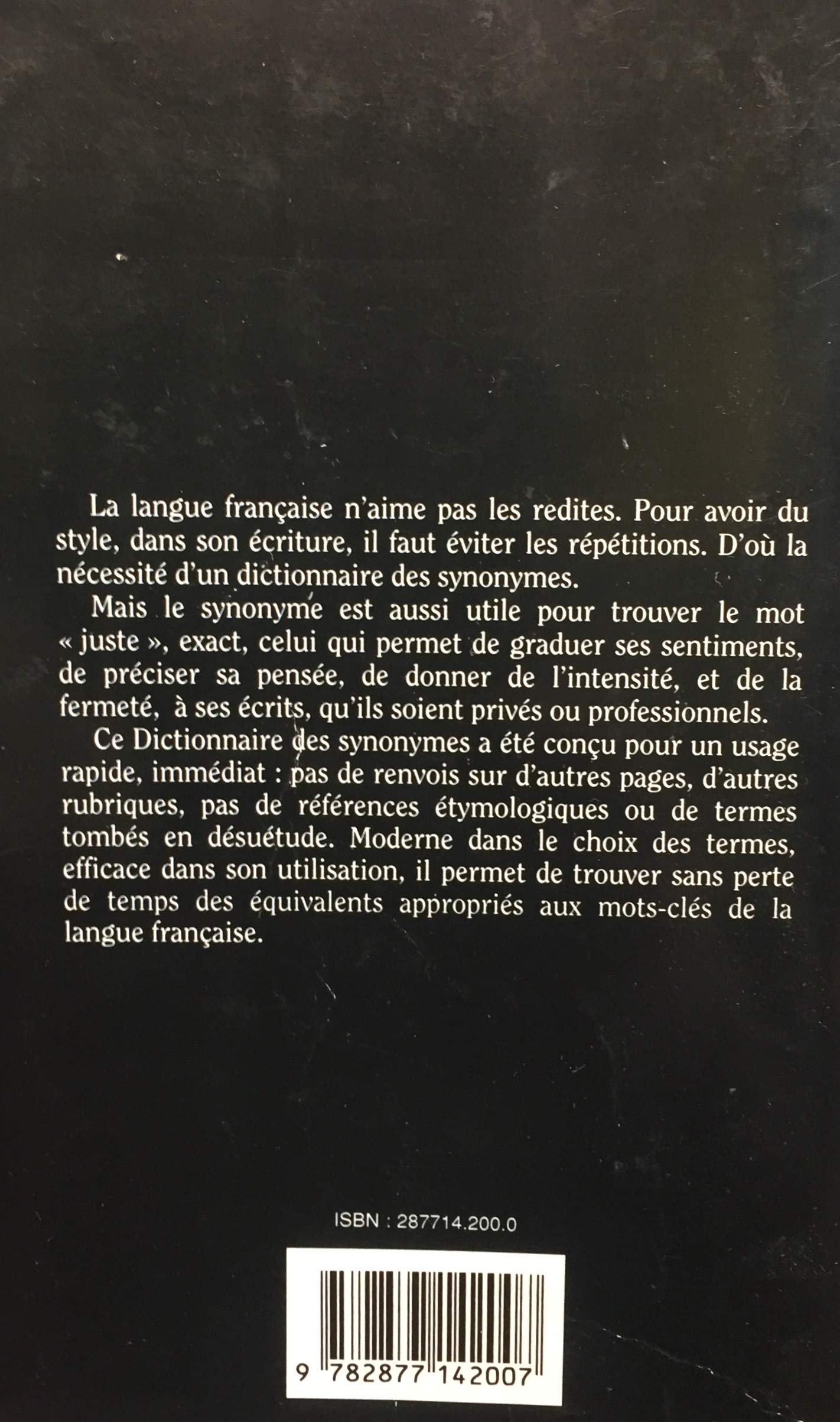 Livre Dictionnaire des synonymes de la langue française - Pierre Ripert (Livre d'occasion) - ISBN...