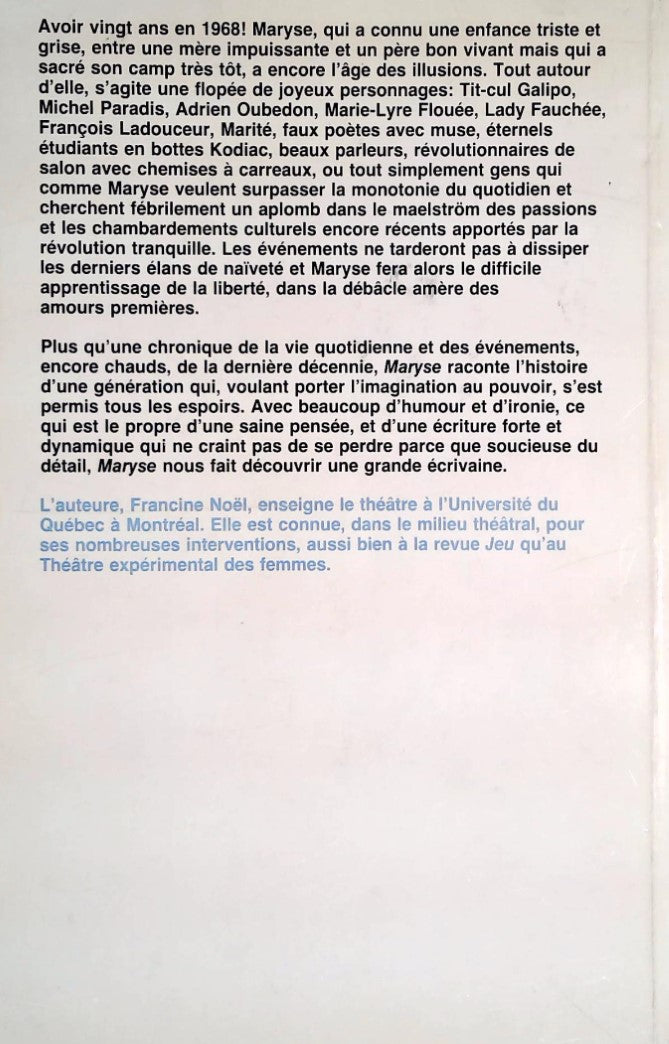 Livre Maryse - Francine Noël (Livre d'occasion) - ISBN 2890051811