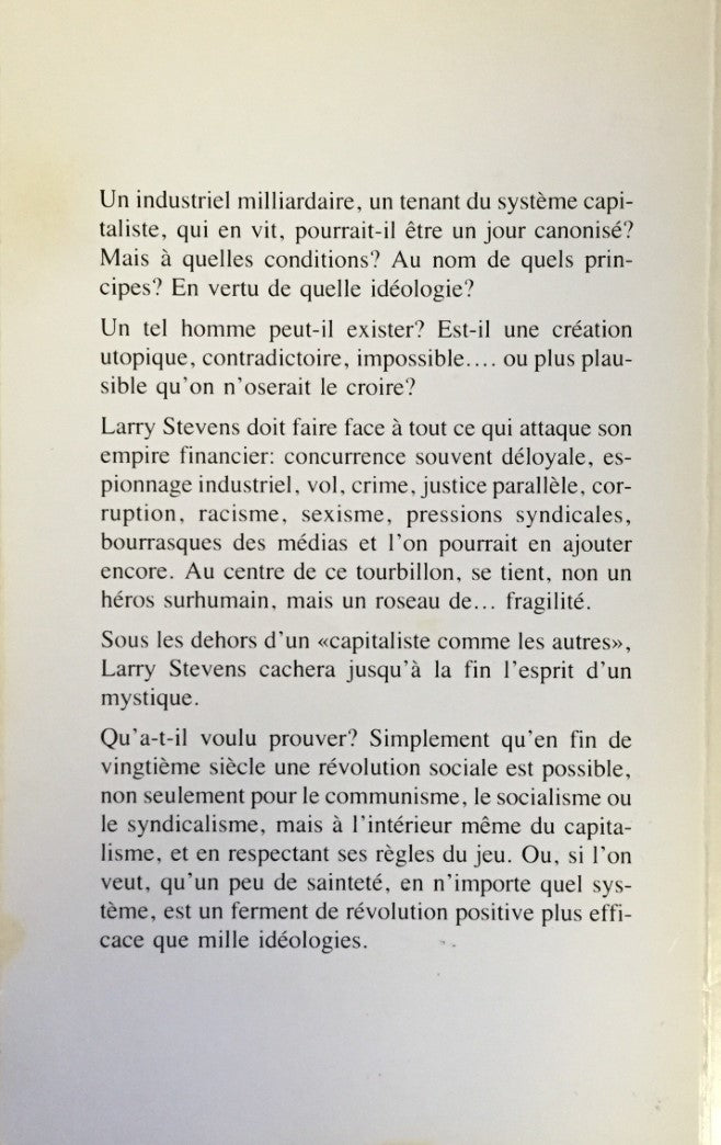 Livre Larry Steven : Milliardaire et... Saint - Alfred Veilleux (Livre d'occasion) - ISBN 2890074811
