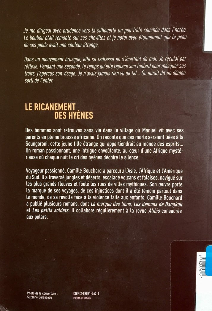 Livre Le ricanement des hyènes (Camille Bouchard) (Livre d'occasion) - ISBN 2890217671