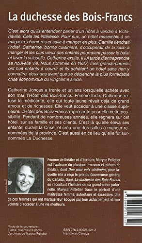 Livre La duchesse des Bois-Francs - Maryse Pelletier (Livre d'occasion) - ISBN 2890219216