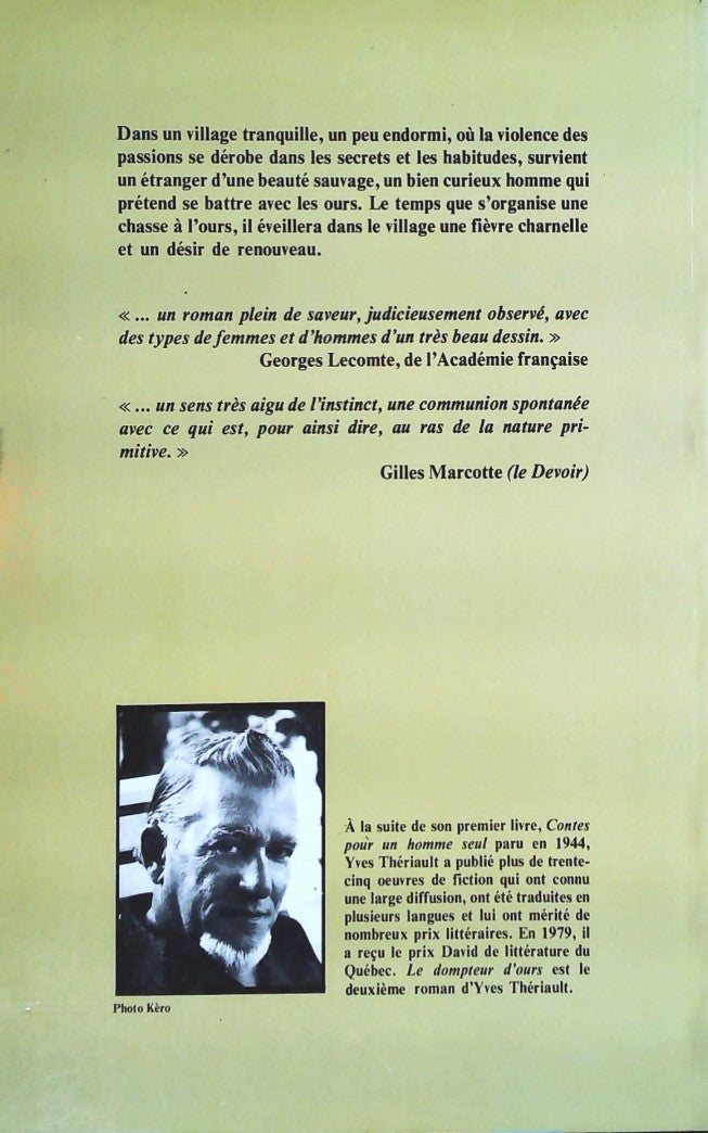 Le dompteur d'ours (Yves Thériault)