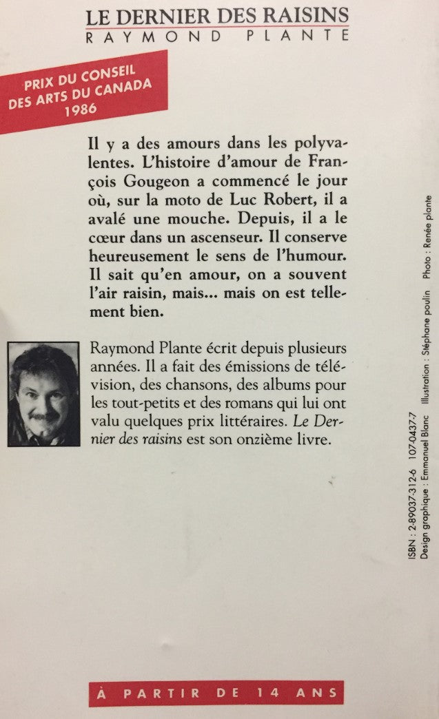 Livre Le dernier des raisins - Raymond Plante (Livre d'occasion) - ISBN 2890373126