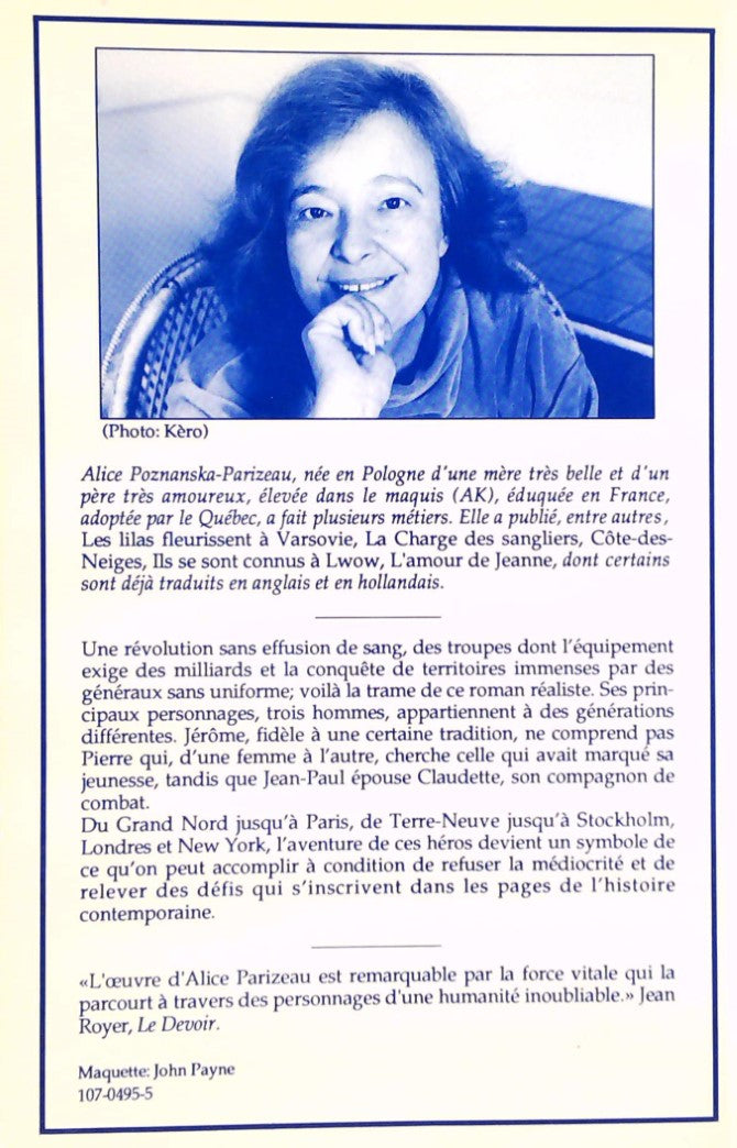 Livre Blizzard sur Québec (Alice Parizeau) (Livre d'occasion) - ISBN 2890373665