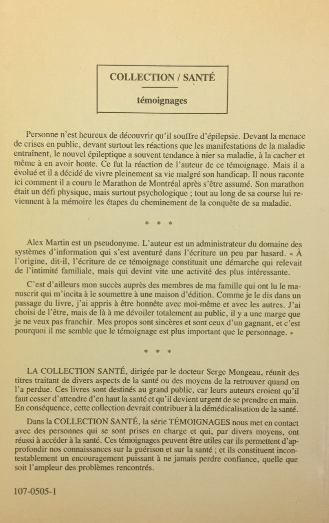 Livre Relève-toi et cours - Alex Martin (Livre d'occasion) - ISBN 2890373770