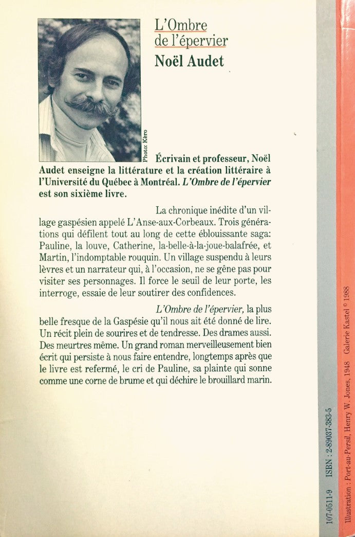 Livre L'ombre de l'épervier - Noël Audet (Livre d'occasion) - ISBN 2890373835