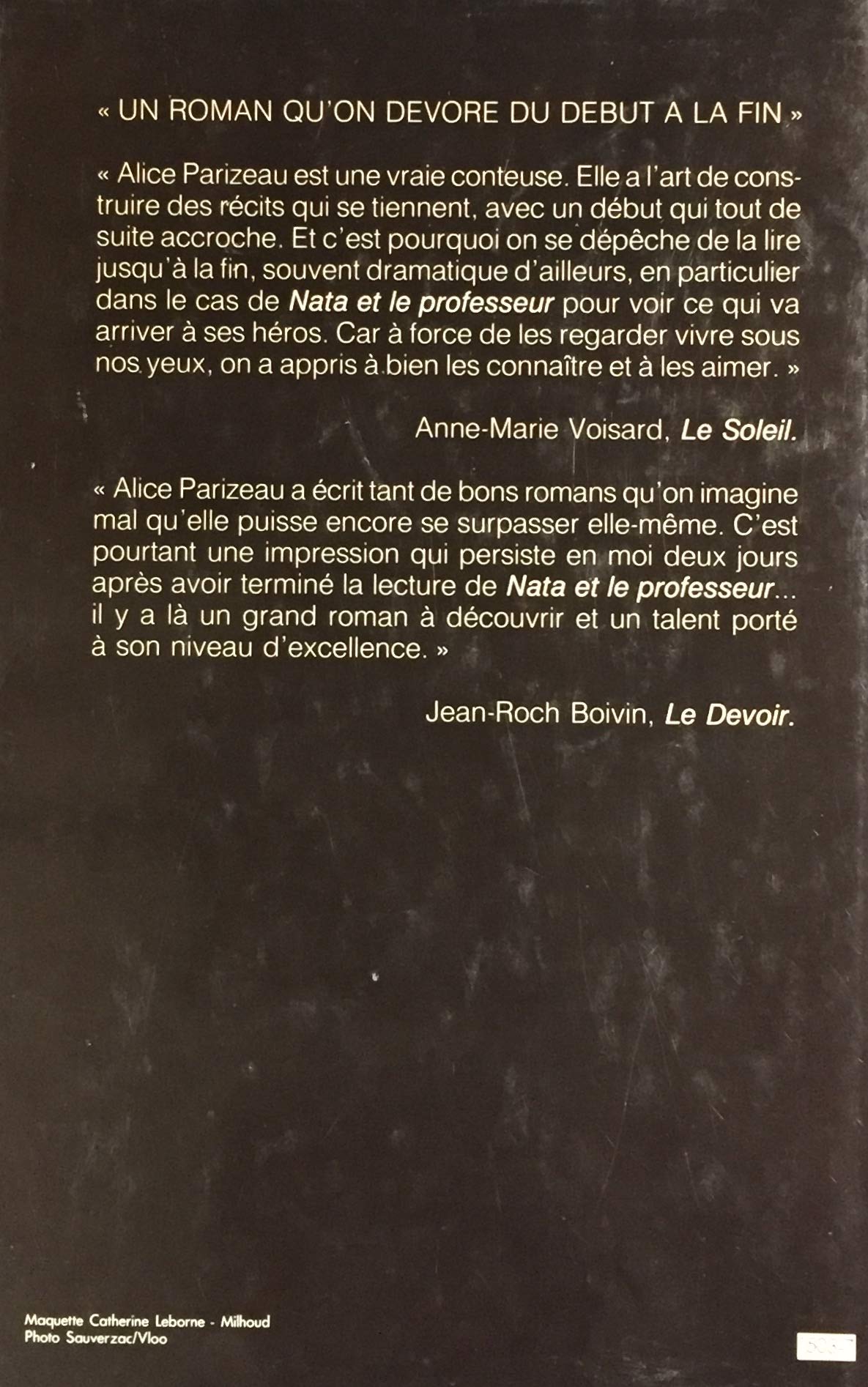 Livre Nata et le professeur (Alice Parizeau) (Livre d'occasion) - ISBN 2890374149