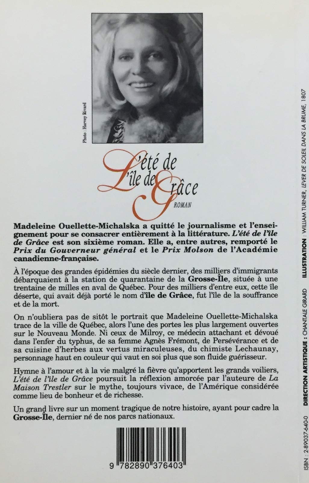 Livre L'été de l'île de grâce - Madeleine Ouellette-Michalska (Livre d'occasion) - ISBN 2890376400