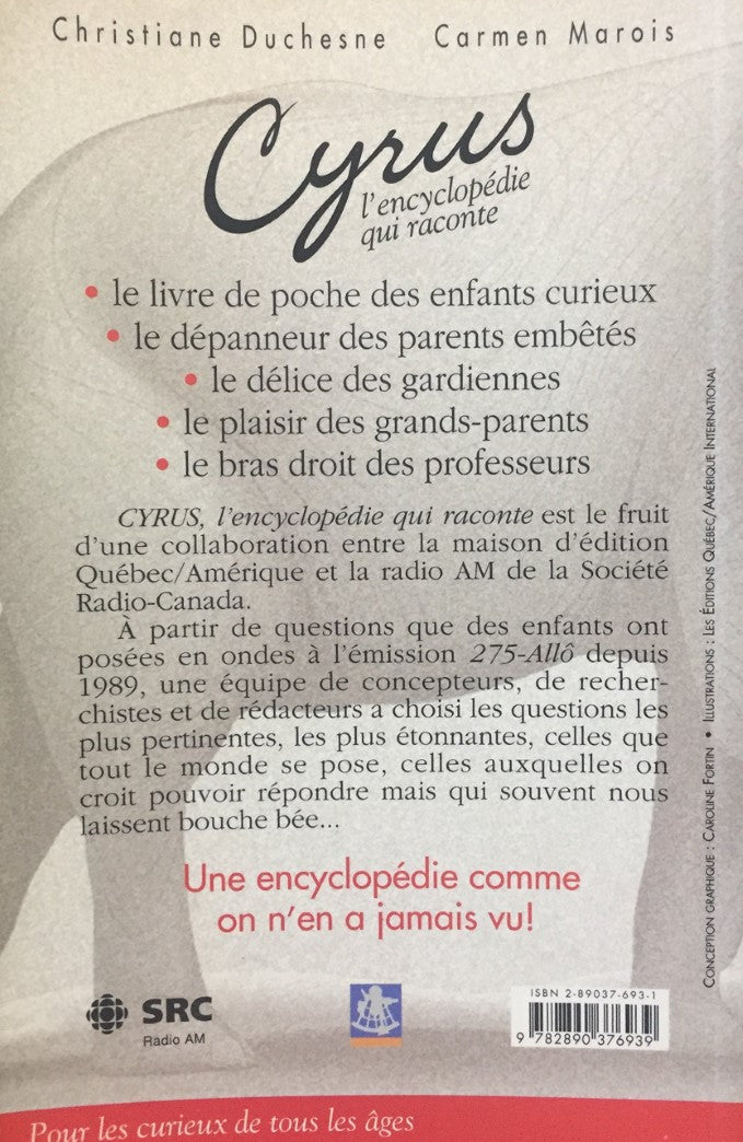 Livre Cyrus : L'encyclopédie qui raconte (Christiane. Duchesne, Carmen Marois) (Livre...