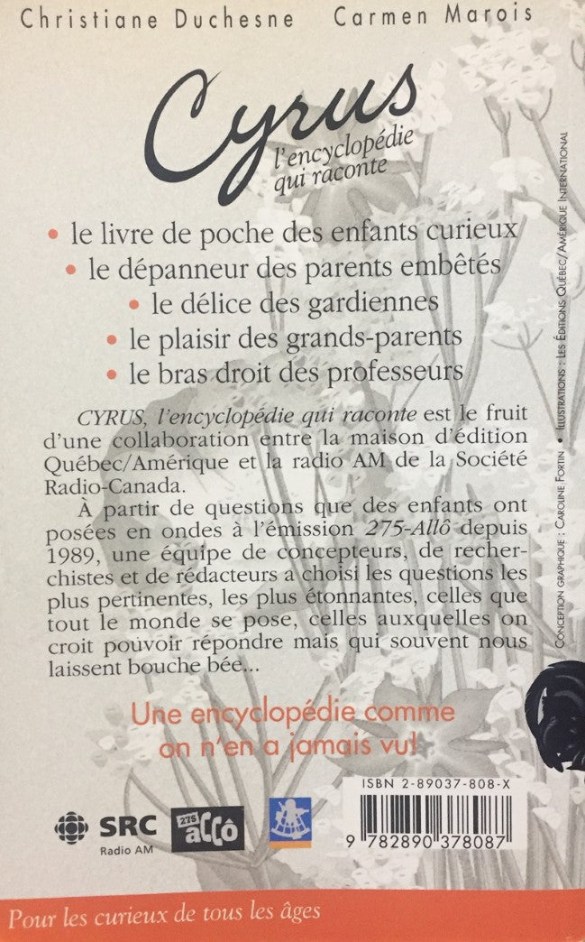 Livre Cyrus : L'encyclopédie qui raconte (Christiane. Duchesne, Carmen Marois) (Livre...