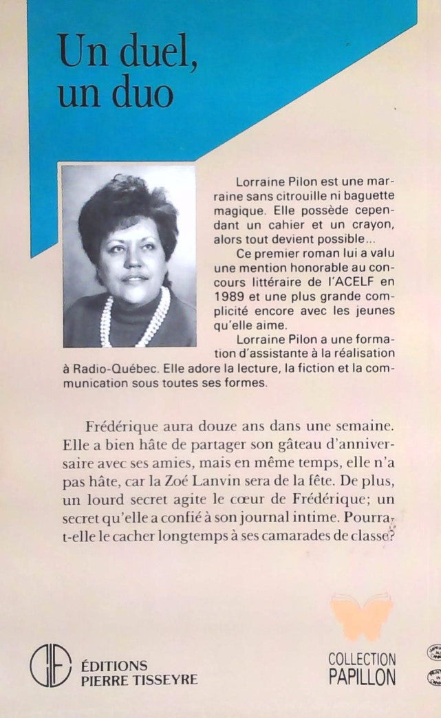 Livre Un duel, un duo - Lorraine Pilon (Livre d'occasion) - ISBN 289051367X