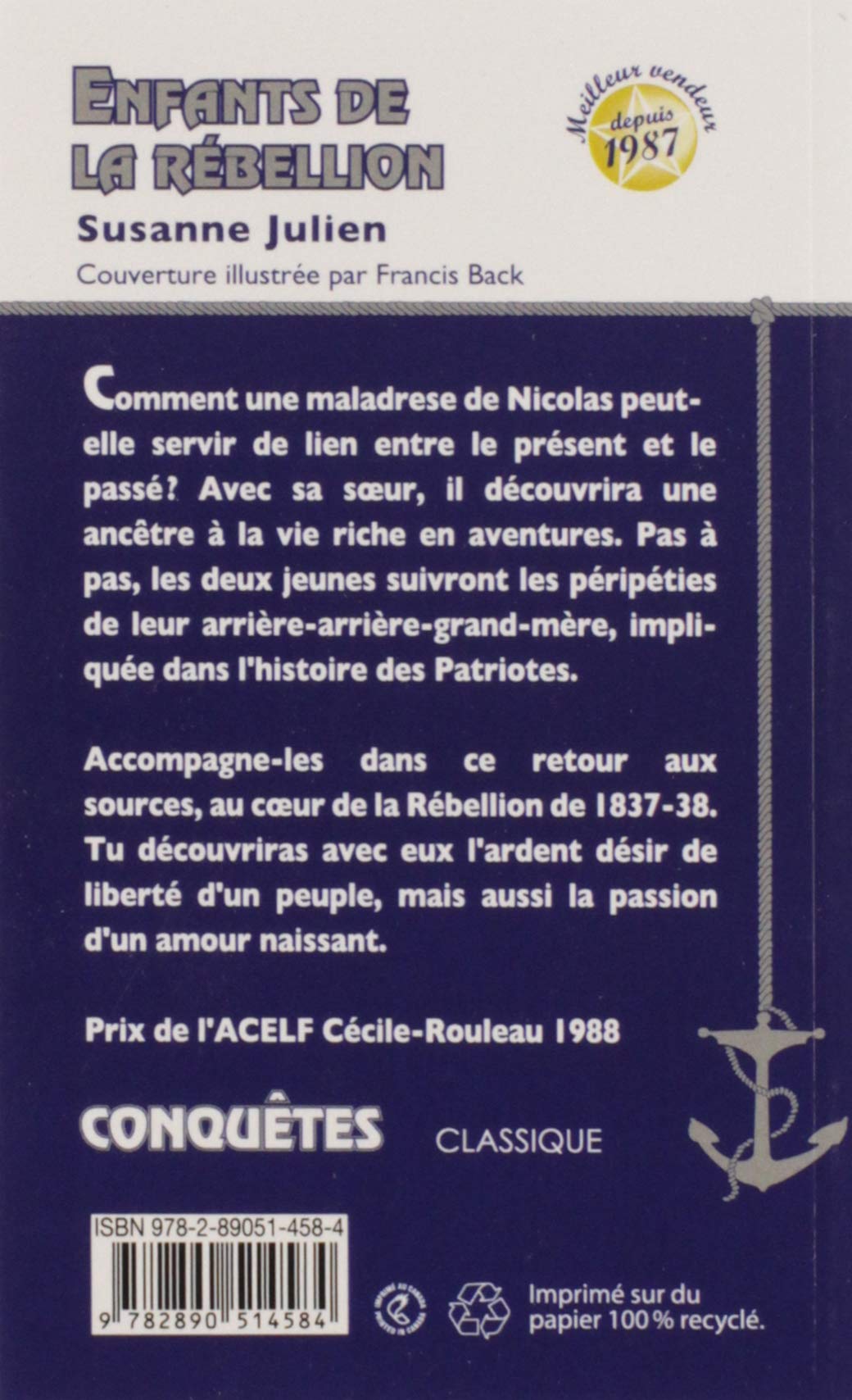 Livre Enfants de la rébellion - Suzanne Julien (Livre d'occasion) - ISBN 2890514587