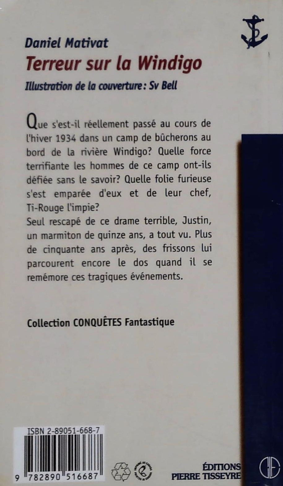 Livre Terreur sur la Windigo - Daniel Mativat (Livre d'occasion) - ISBN 2890516687