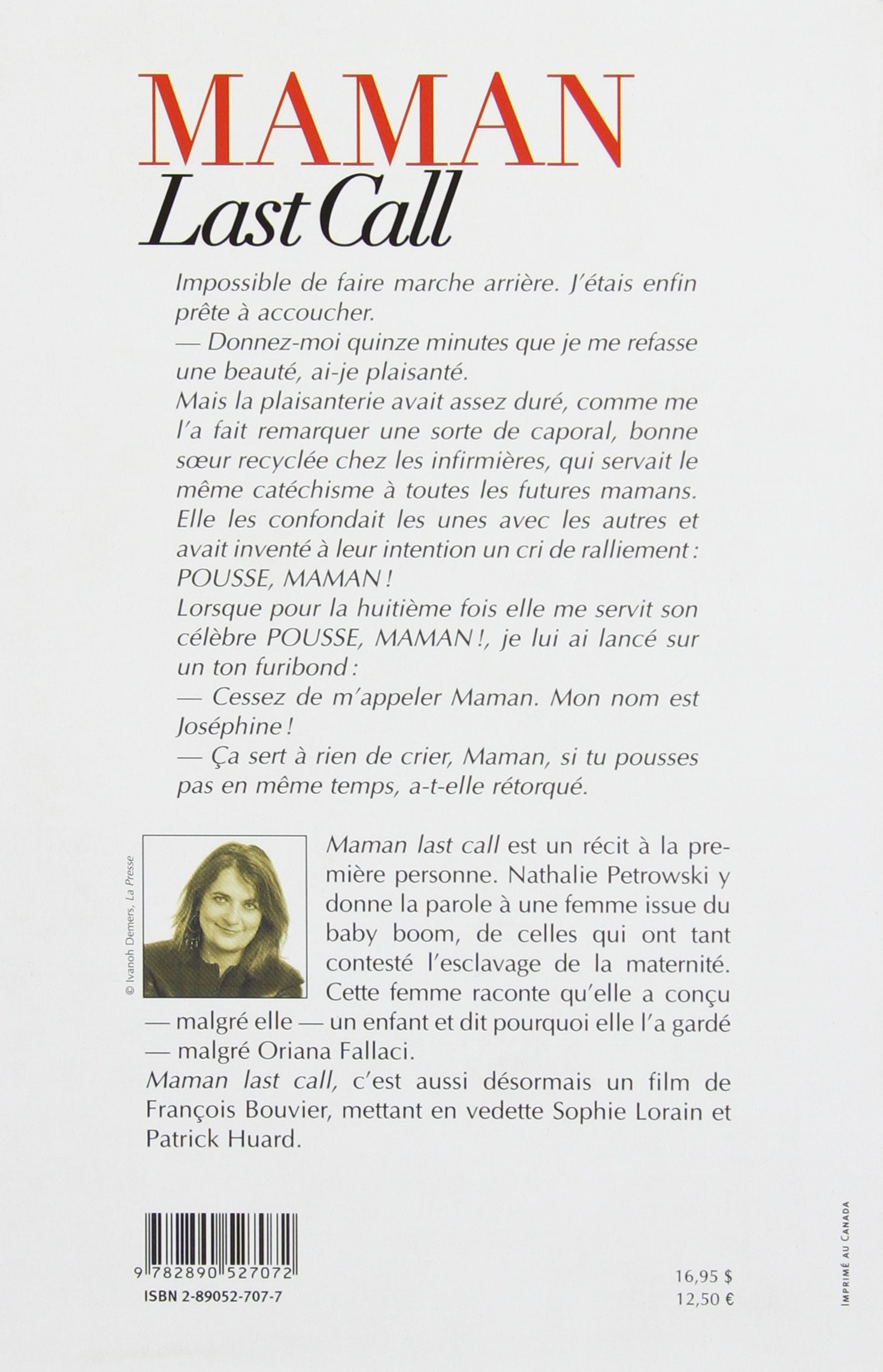 Livre Maman Last Call - Nathalie Petroski (Livre d'occasion) - ISBN 2890527077
