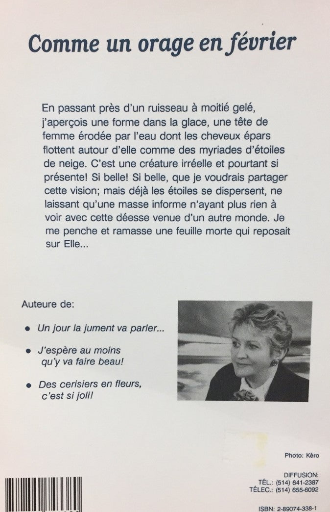 Livre Comme un orage en février… - Marcelyne Claudais (Livre d'occasion) - ISBN 2890743381