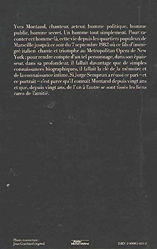 Livre Montand la vie continue - Jorge Semprun (Livre d'occasion) - ISBN 2890850102
