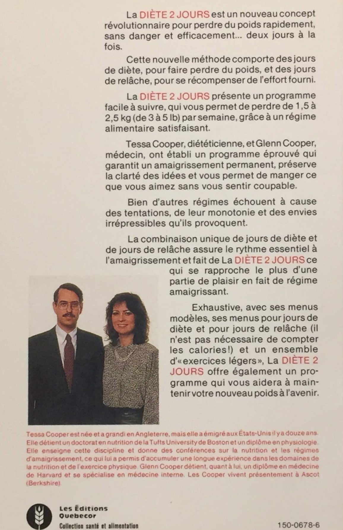 La diète 2 jours : Faites-vous plaisir, perdez du poids en alternant votre diète (Tessa Cooper)