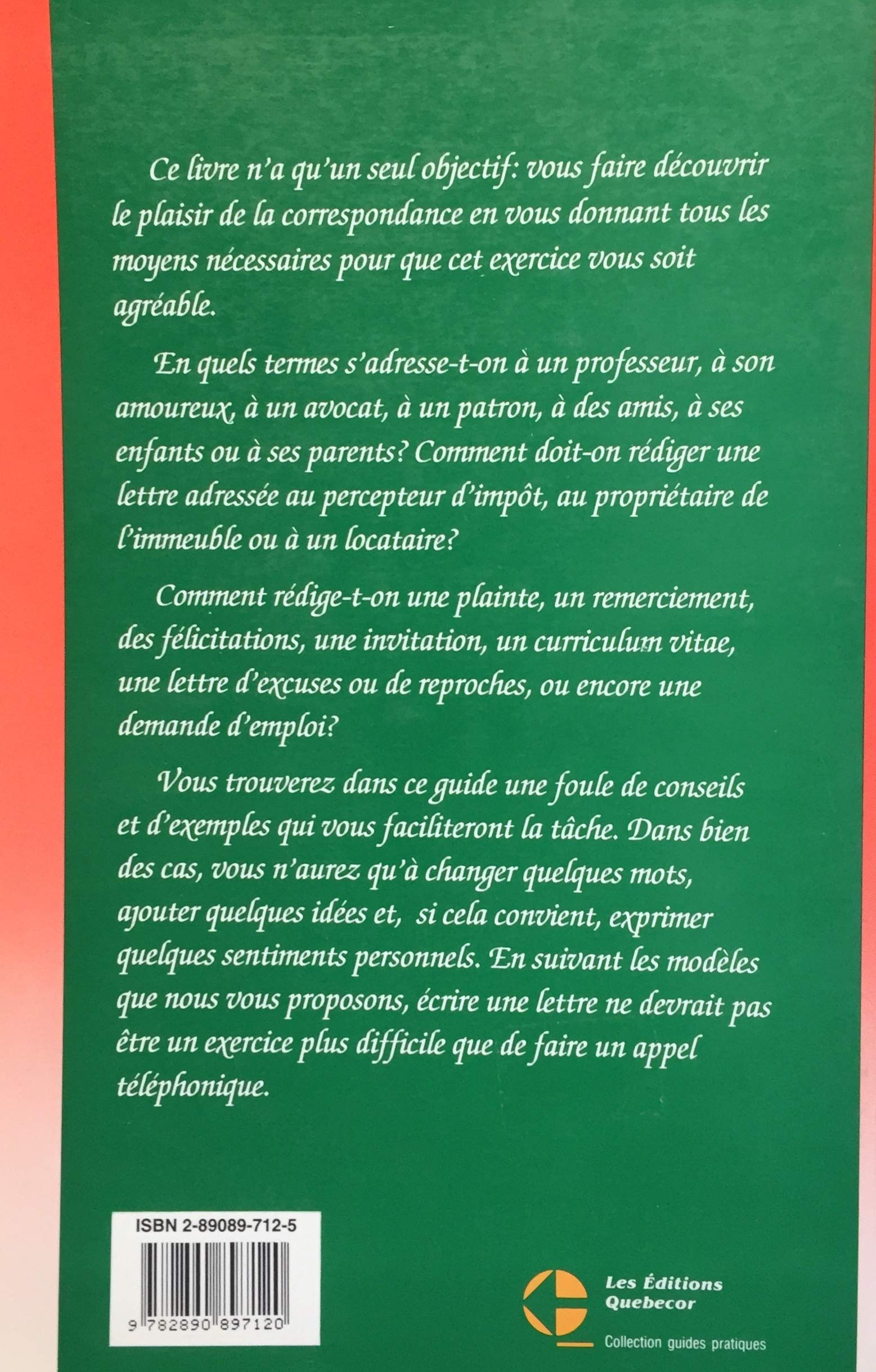 Livre Modèles de lettres pour toutes les occasions - Denis Lévesque (Livre d'occasion) - ISBN 289...