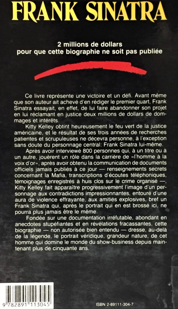 Livre Frank Sinatra (Biographie non-autorisée) - Kitty Kelley (Livre d'occasion) - ISBN 2891113047