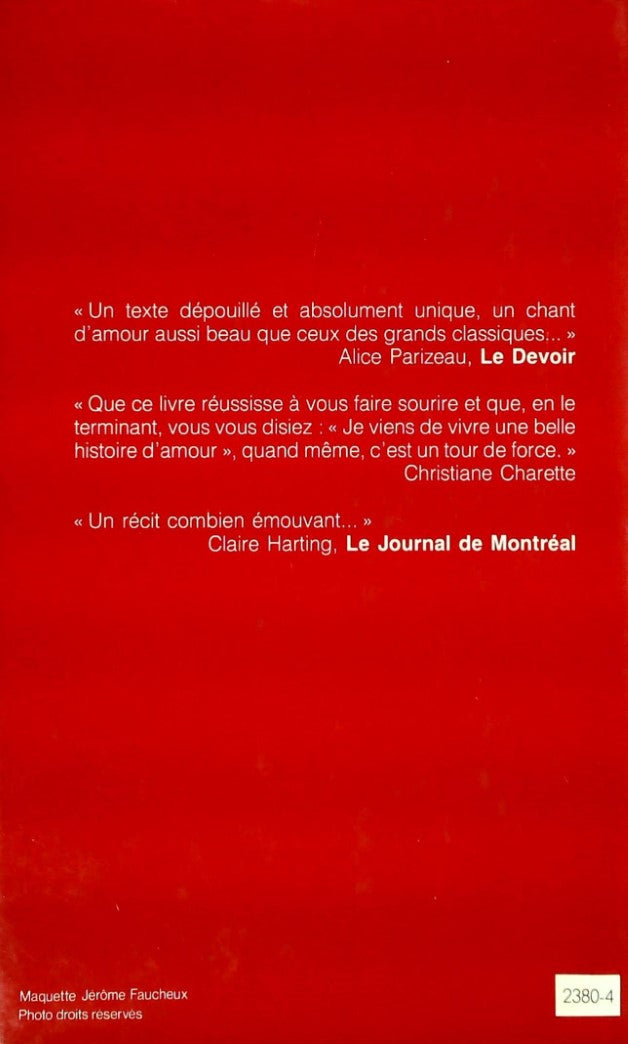 Livre Un amour comme le nôtre - Monique Larouche-Thibault (Livre d'occasion) - ISBN 2891113462