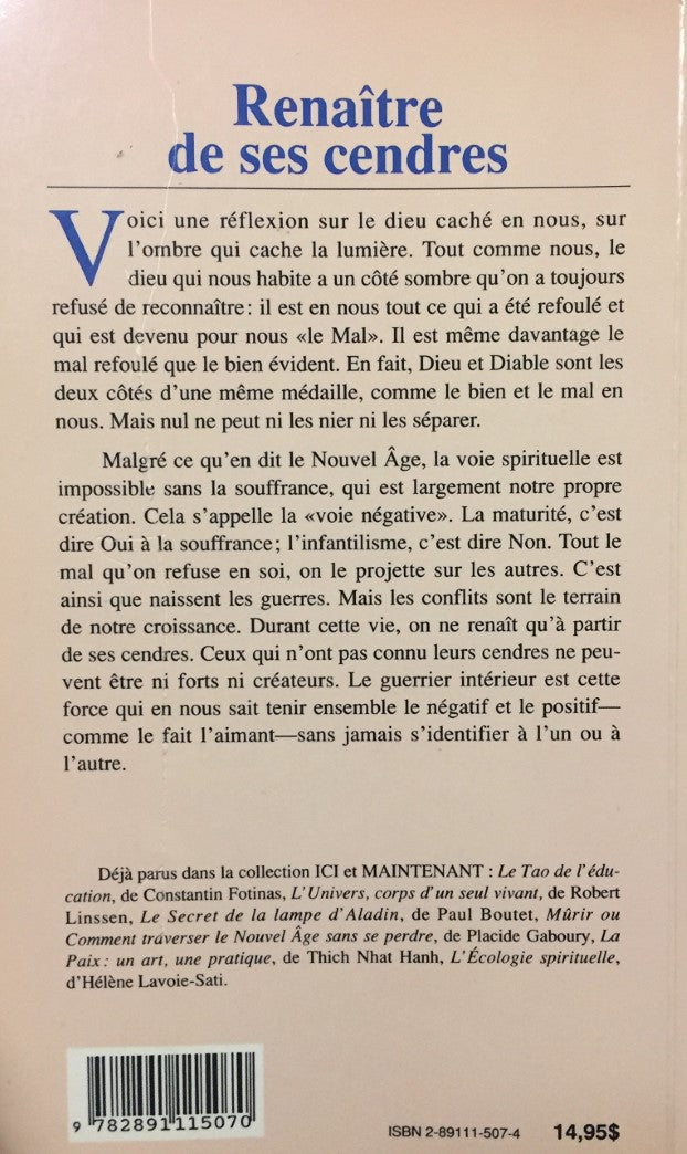 Livre Renaître de ses cendres - Placide Gaboury (Livre d'occasion) - ISBN 2891115074