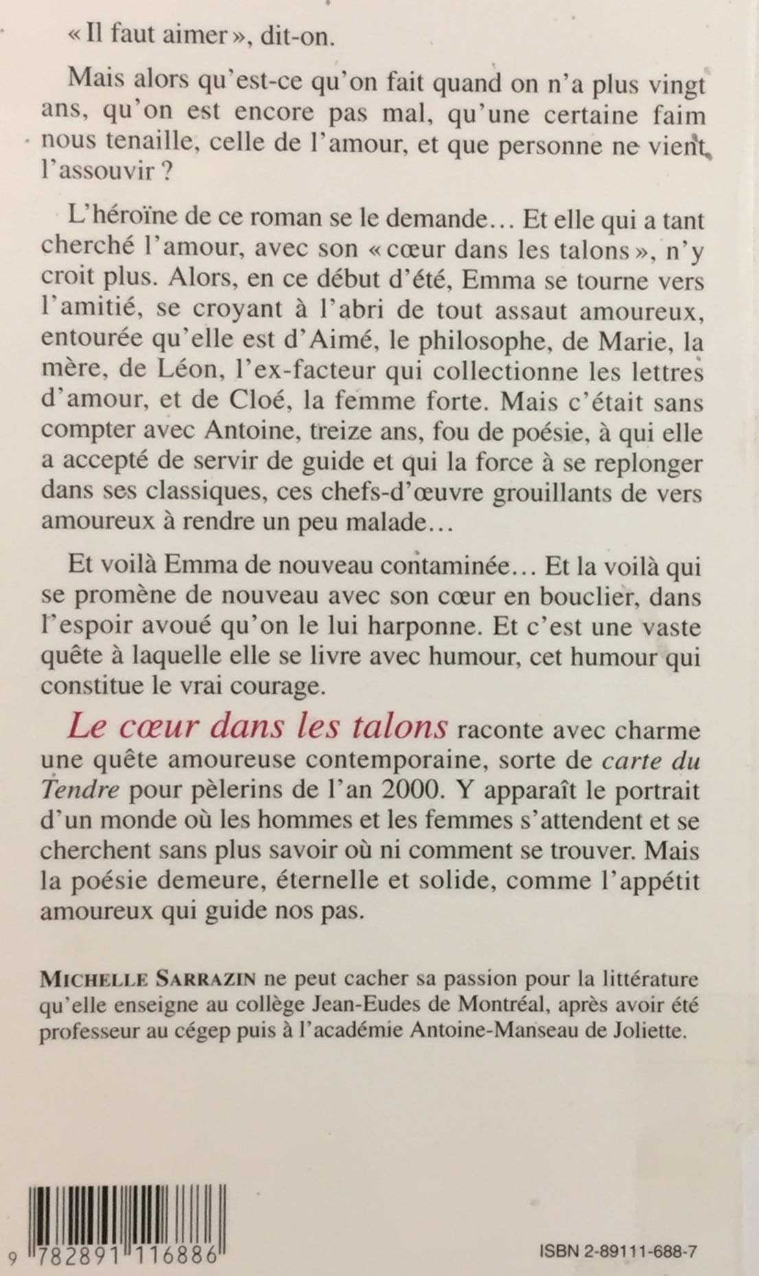 Livre Le cœur dans les talons - Michelle Sarrazin (Livre d'occasion) - ISBN 2891116887