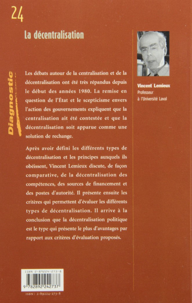 La décentralisation (Vincent Lemieux)