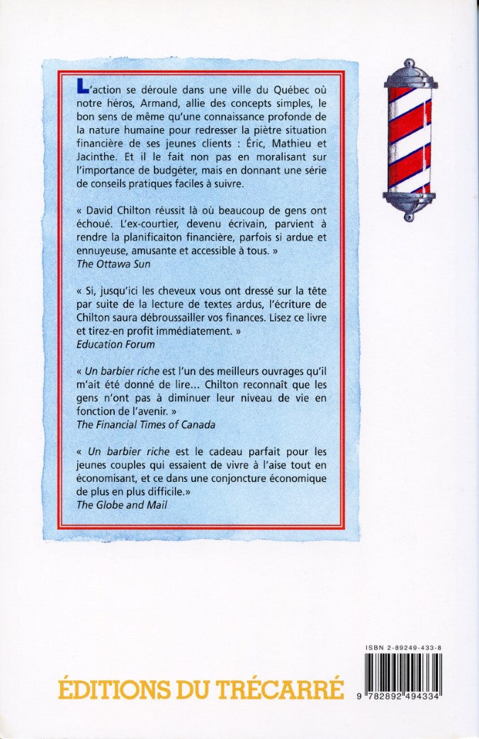 Livre Un barbier riche : Le bon sens appliqué à la planification financière (David Chilton)...