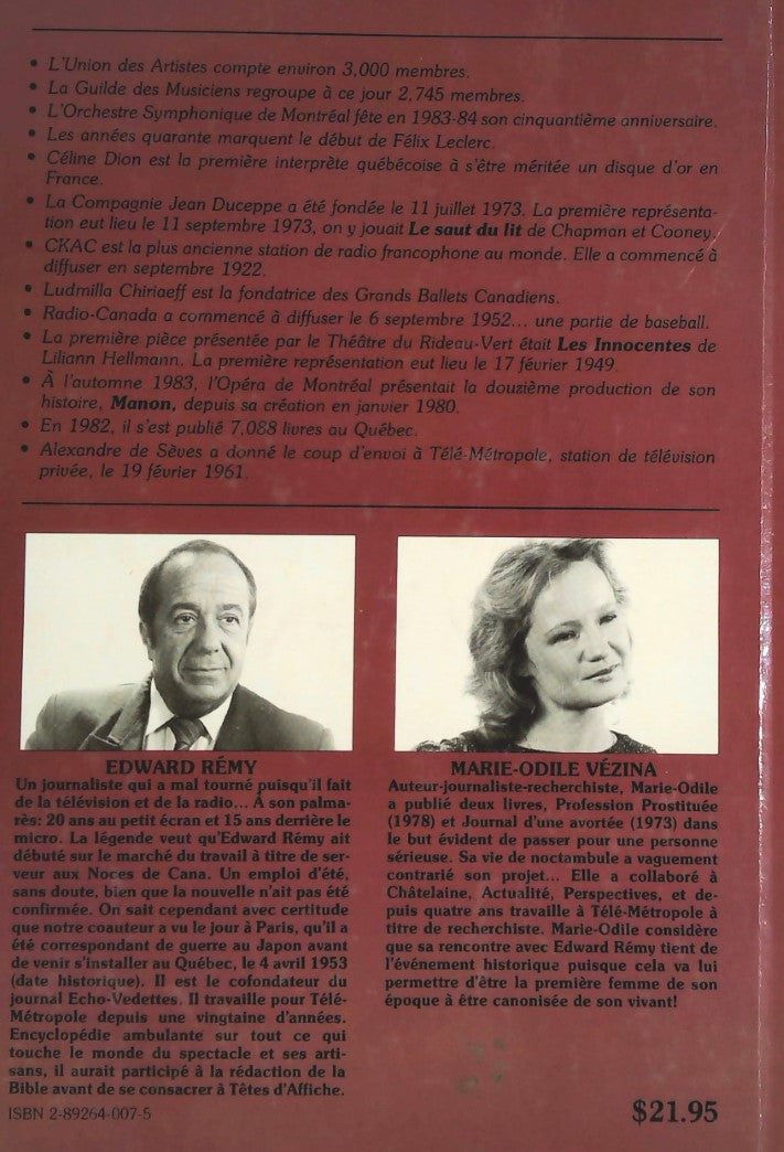 Livre Têtes d'affiche : Le grand livre des vedettes - Marie-Odile Vézina (Livre d'occasion) - ISB...