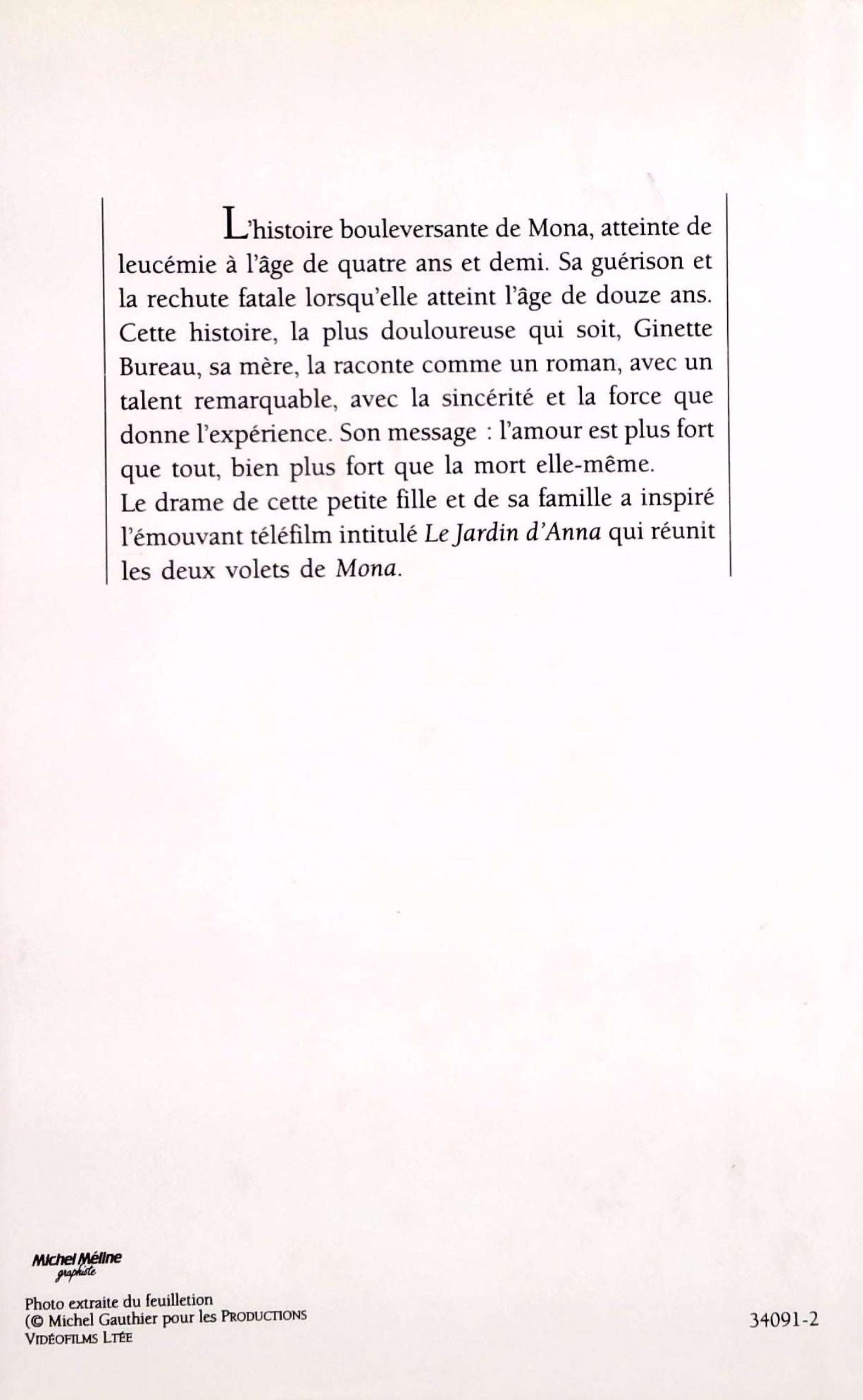 Livre Mona, Je t'aime la vie - Ginette Bureau (Livre d'occasion) - ISBN 2894300786