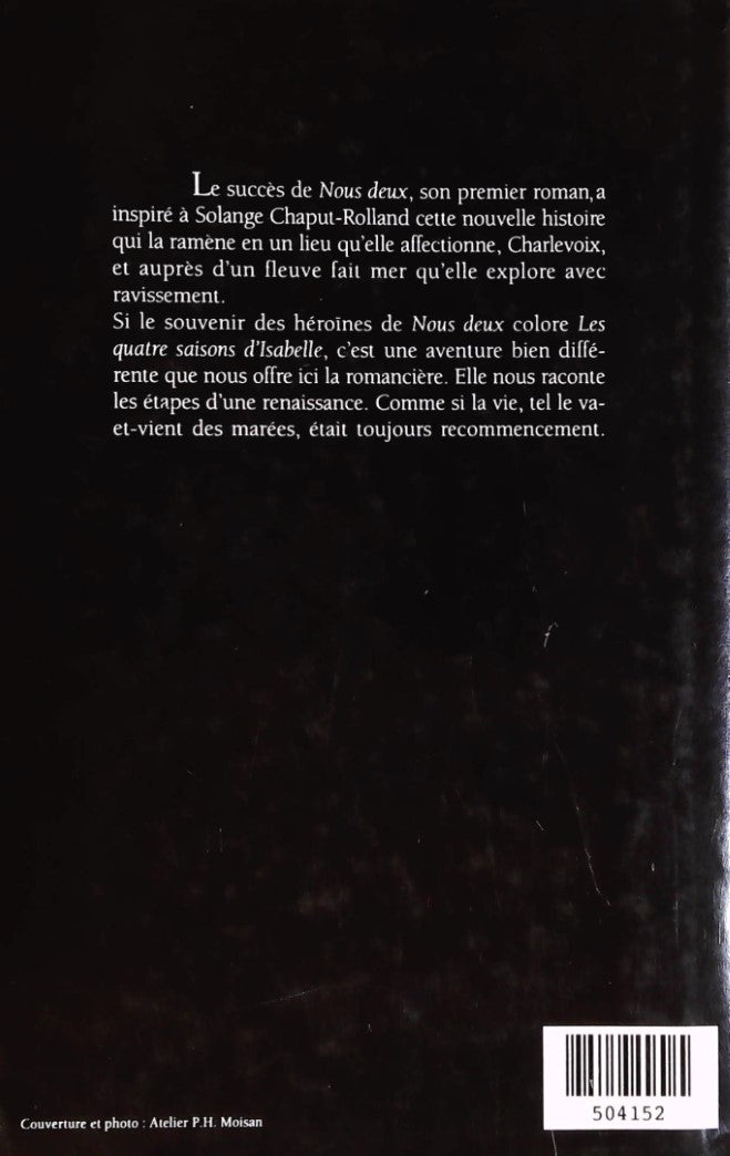 Livre Les quatre saisons d'Isabelle - Solange Chaput-Rolland (Livre d'occasion) - ISBN 289430143X