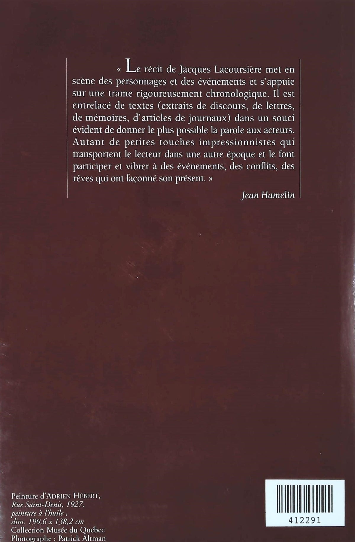 Livre Histoire populaire du Québec # 4 : De 1896 à 1960 (Jacques Lacoursière) (Livre d'occasion)...