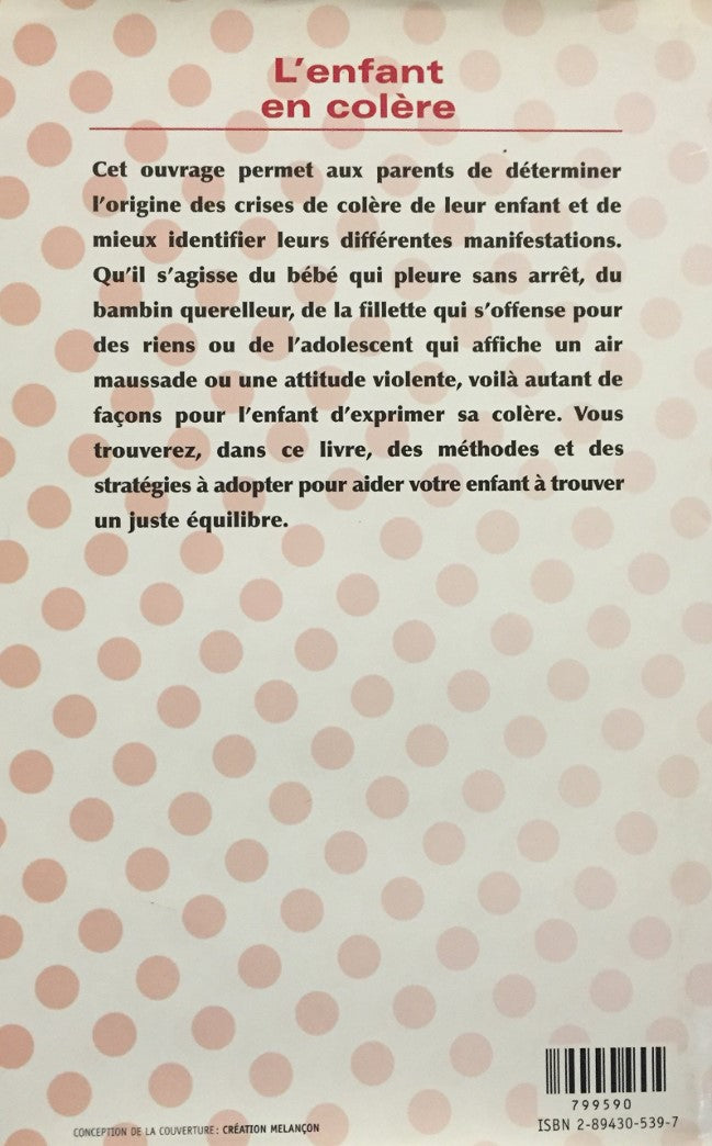 Livre L'enfant en colère (Tim Murphy) (Livre d'occasion) - ISBN 2894305397