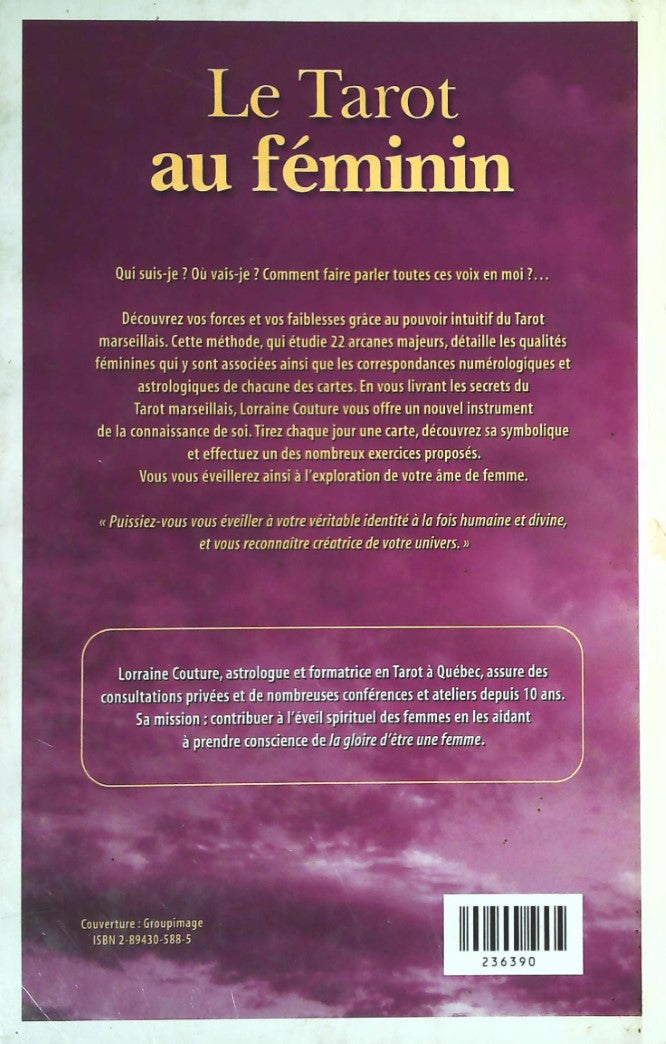Livre Le tarot au féminin - Lorraine Couture (Livre d'occasion) - ISBN 2894305885