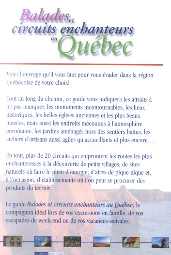Livre Balades et circuits enchanteurs au Québec (Collectif) (Livre d'occasion) - ISBN 2894306296