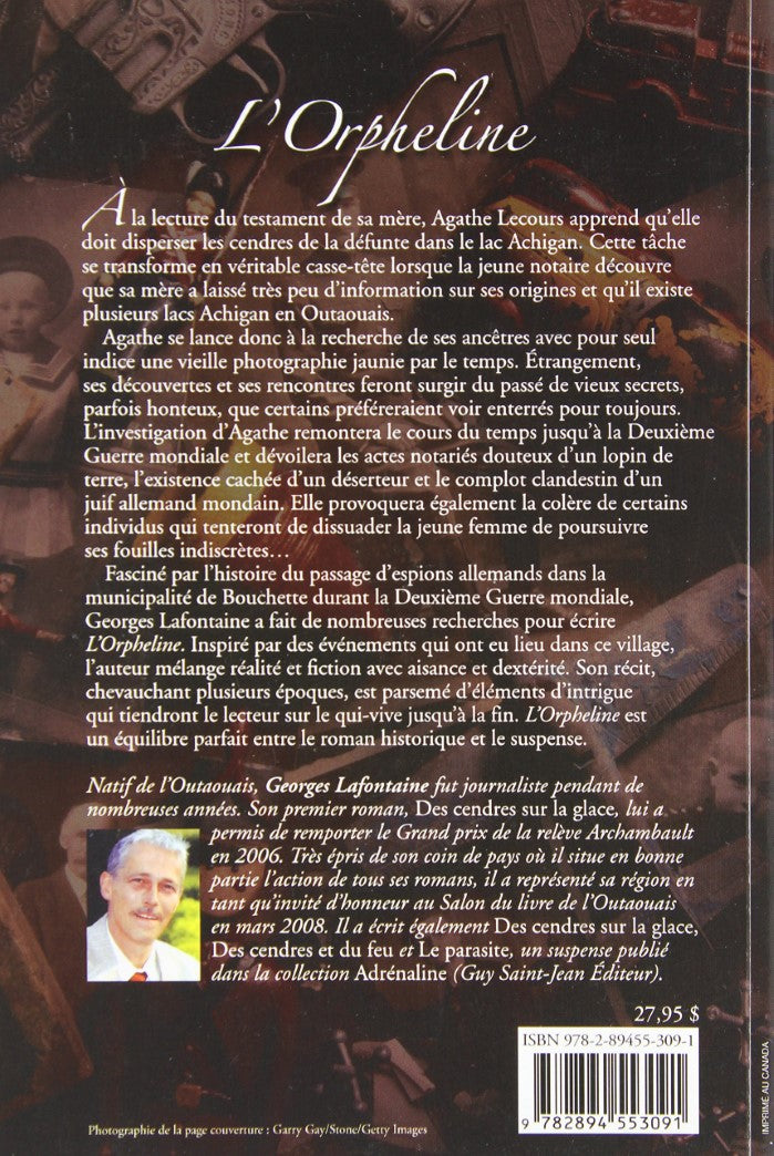 Livre L'orpheline - Georges Lafontaine (Livre d'occasion) - ISBN 2894553099