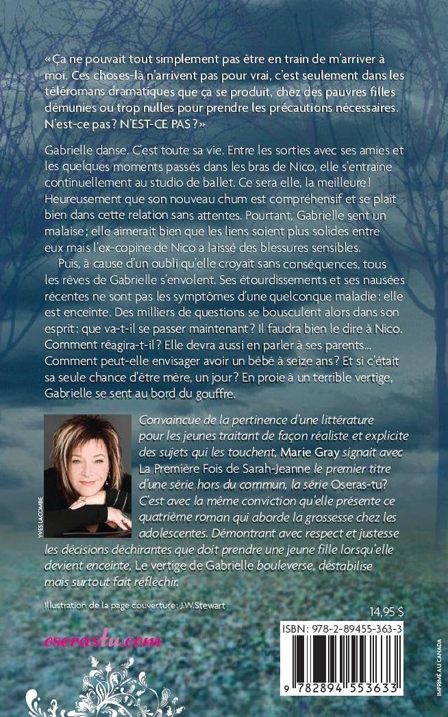 Livre Le vertige de Gabrielle - Marie Gray (Livre d'occasion) - ISBN 2894553633