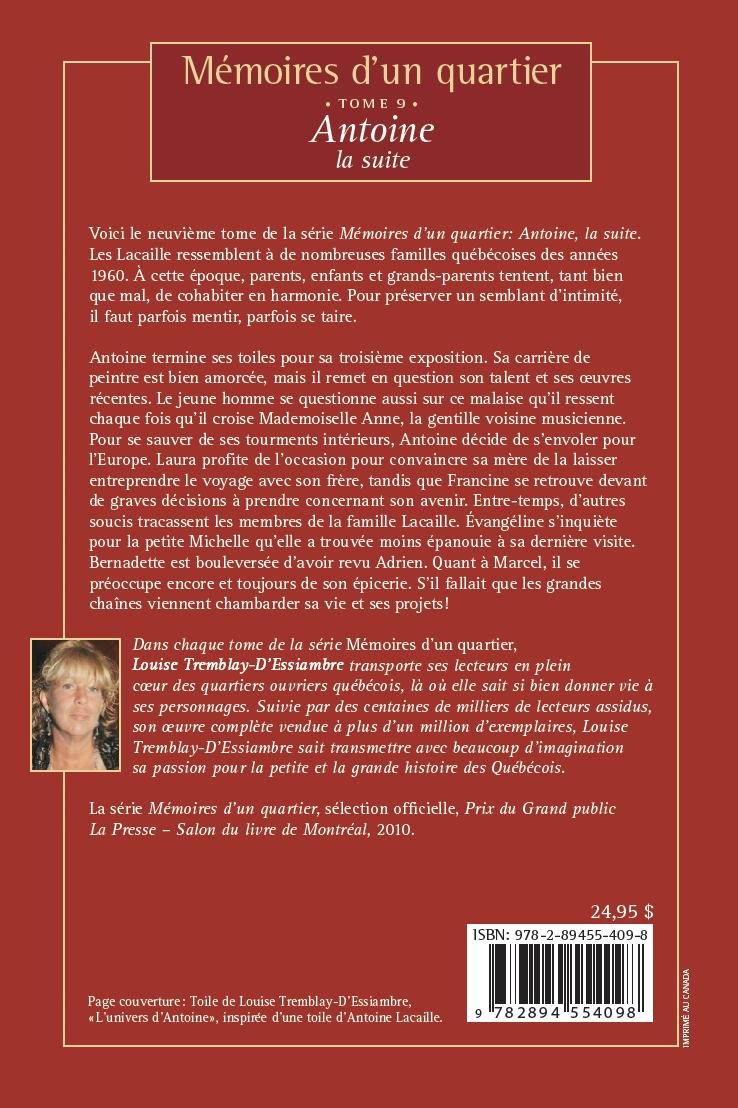 Livre Antoine (La suite) - Louise Tremblay-D'Essiambre (Livre d'occasion) - ISBN 2894554095