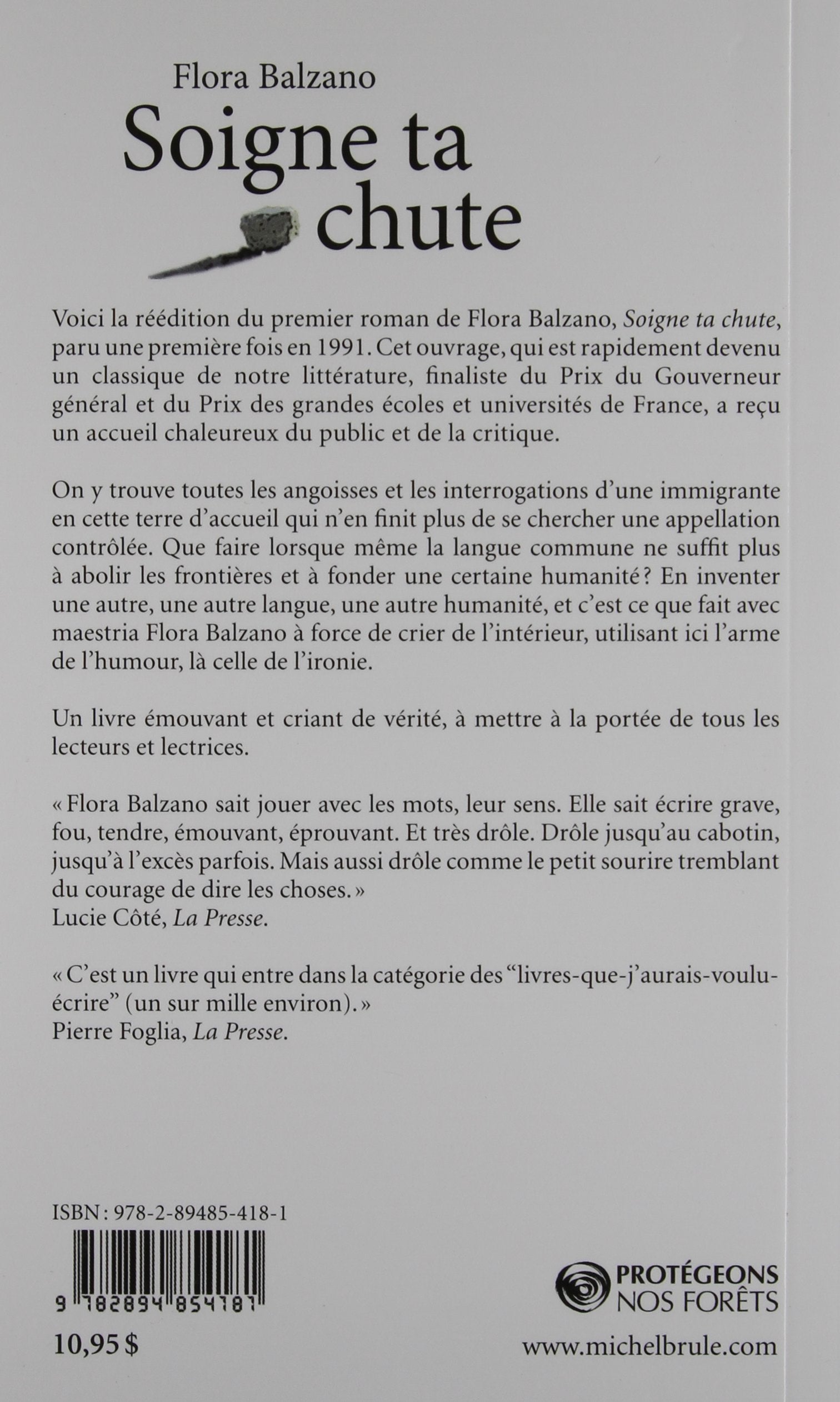 Livre Soigne ta chute - Flora Balzano (Livre d'occasion) - ISBN 2894854188