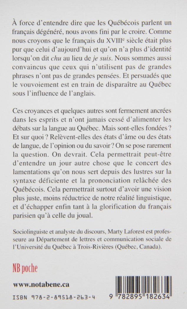 Livre États d'âme, états de langue : Essai sur le français parlé au Québec - Marty Laforest (Livr...