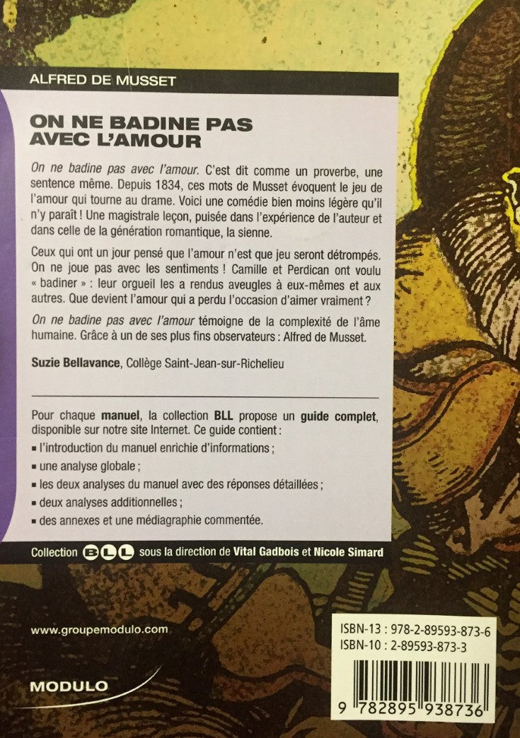 Livre On ne badine pas avec l'amour - Alfred de Musset (Livre d'occasion) - ISBN 2895938733