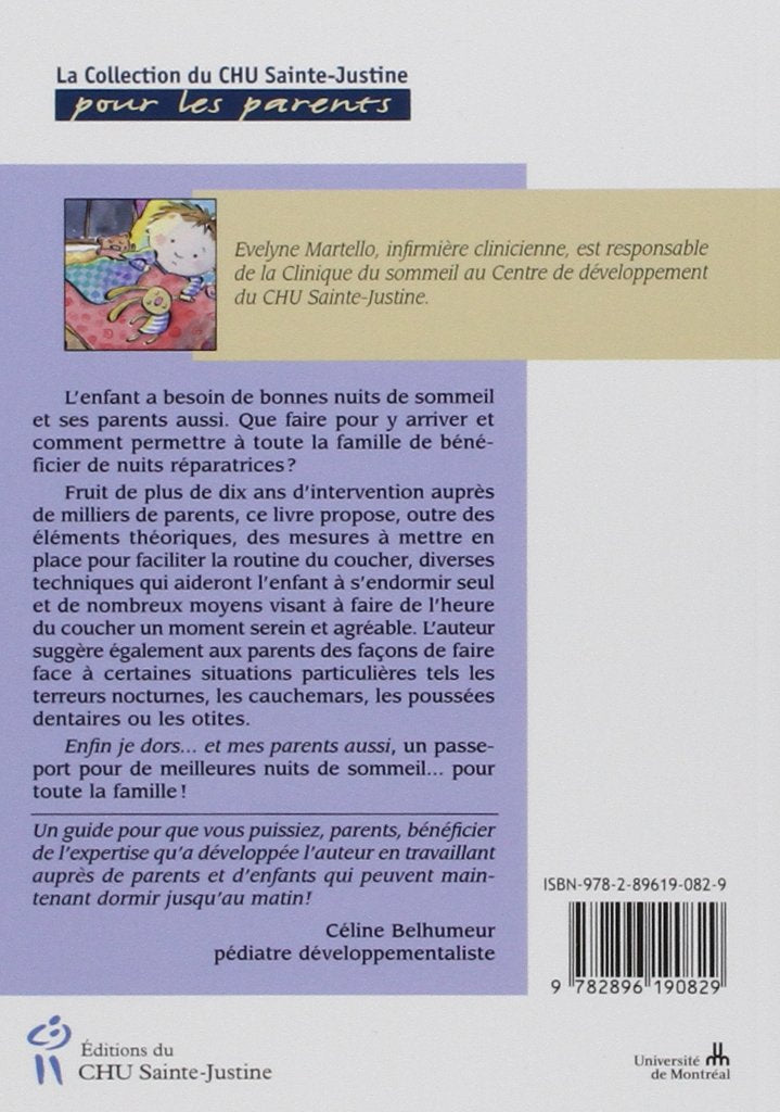 Livre Enfin je dors... et mes parents aussi - Évelyne Martello (Livre d'occasion) - ISBN 2896190821