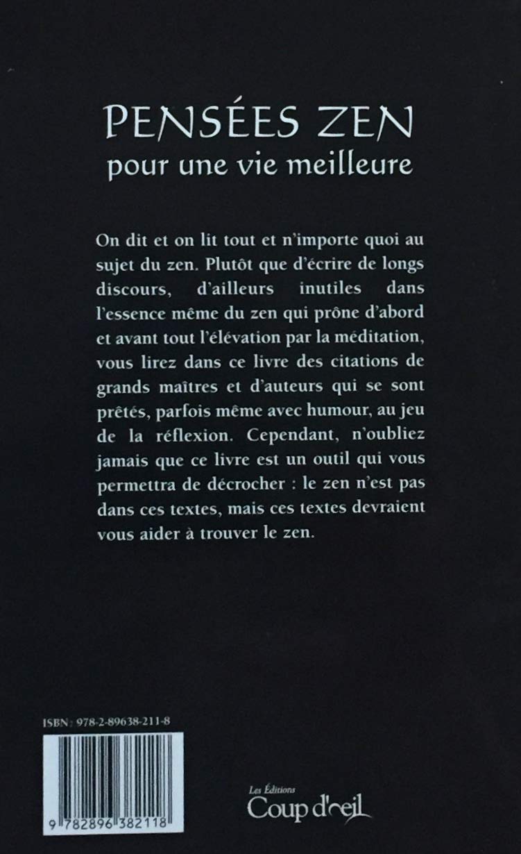 Livre Pensées zen pour une vie meilleure (Livre d'occasion) - ISBN 2896382119
