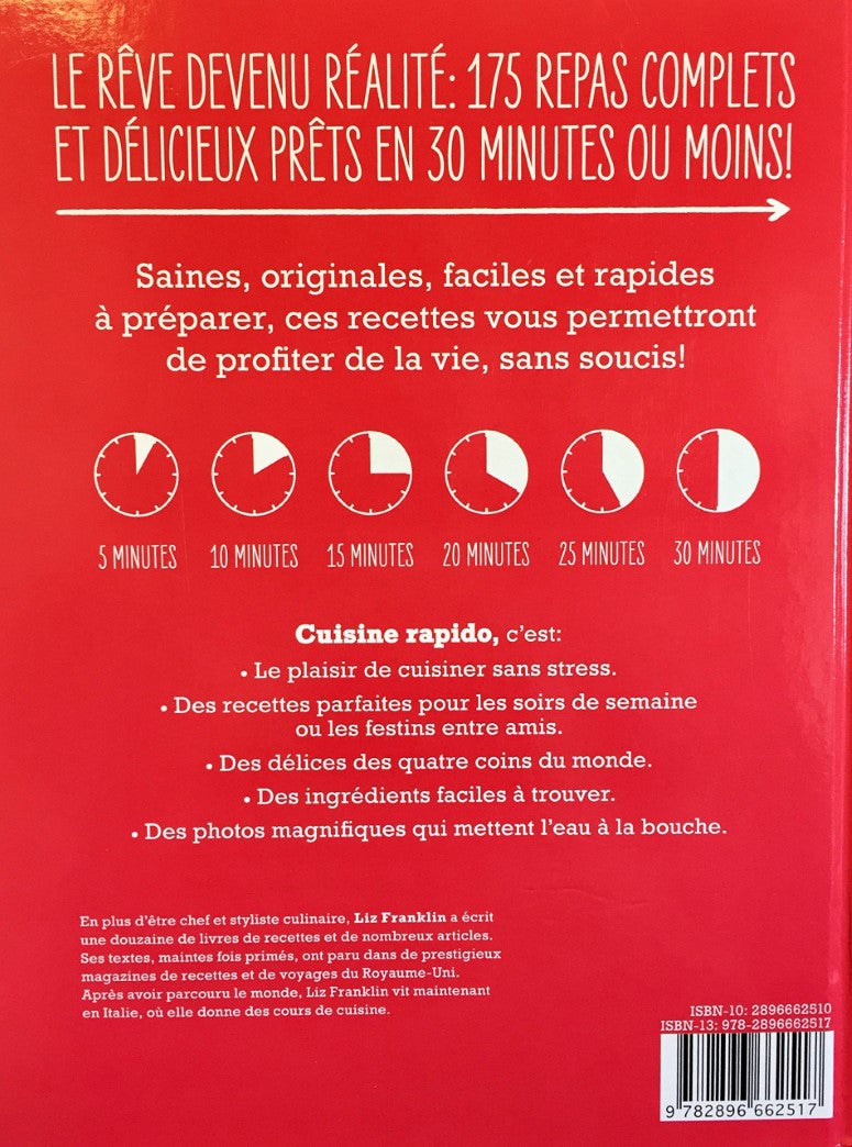 Livre Cuisine Rapido : 175 repas savoureux prêts en 20 minutes ou moins - Liz Franklin (Livre neu...