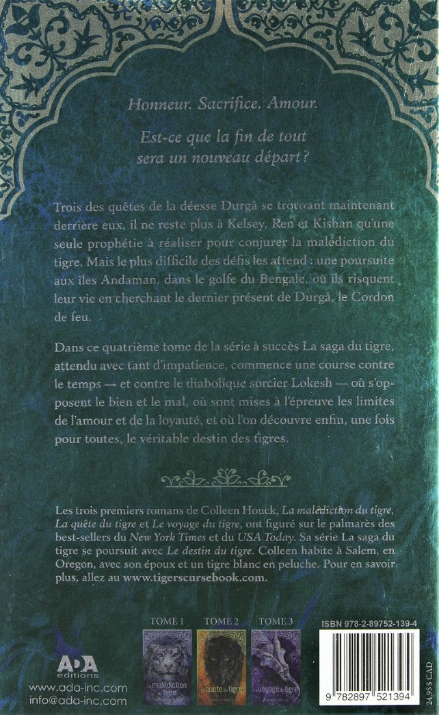 Livre La saga du tigre # 4 : Le destin du tigre (Coleen Houck) (Livre d'occasion) - ISBN 2897521392