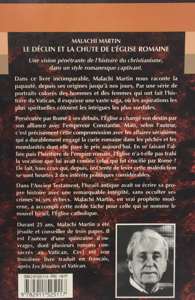 Livre Le déclin et la chute de l'Église romaine - Malachi Martin (Livre d'occasion) - ISBN 291152...