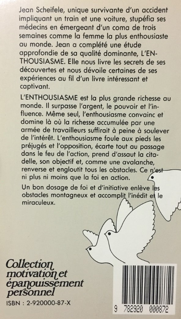 Livre Vivre dans l'enthousiasme - Jean Scheifele (Livre d'occasion) - ISBN 292000087X