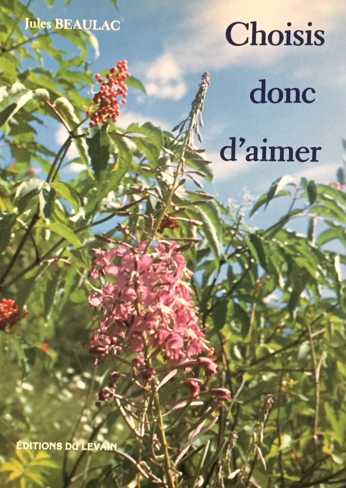 Livre Choisis donc d'aimer - Jules Beaulac (Livre d'occasion) - ISBN 2920556037