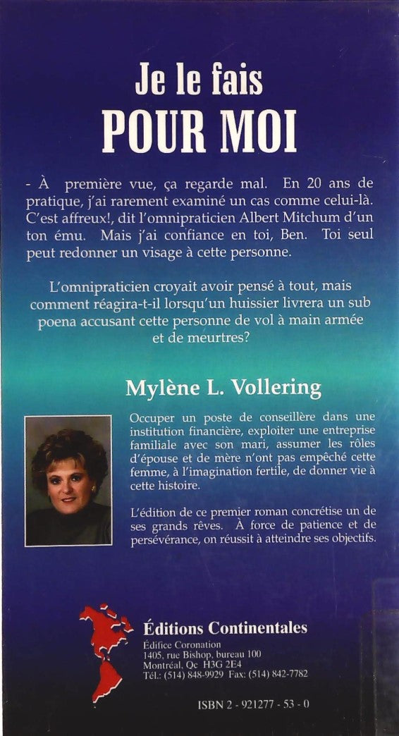 Livre Je le fais pour moi - Mylène L. Vollering (Livre d'occasion)